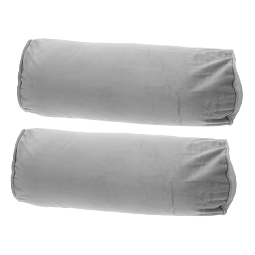 VALICLUD 2 Piezas Almohada Cilíndrica de Flanela para Lumbar de Suave y Desmontable para Sofá y Masajea y Presión Cervical