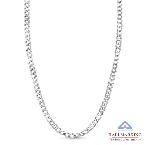 Image of TRUESILVER ACPL Solid 925 Sterling Silver Italian 3.5mm, 6.5mm Diamond-Cut Cuban Link Curb Chain Necklace for Men Women (16, 18, 20, 22, 24, 26 Inches)