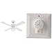 Westinghouse Vegas 7218540 Deckenventilator mit Beleuchtung, A++ to E, Metall, 60 W, E27, weiß, 105 x 105 x 44.2 cm & 78801 Wandschalter für Deckenventilatoren mit Beleuchtung