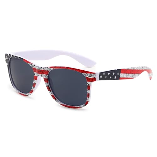 FEISEDY American Flag Sunglasses,4th of July Decorations Patriotic Party Favors Memorial Day USA Sunglasses B0194