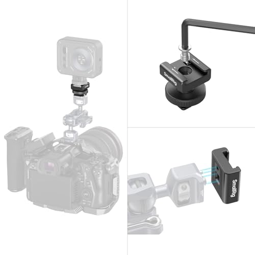 SMALLRIG Cold Shoe Mount Adapter for Wireless Microphone, for DJI Mic / Mic 2, for RODE Wireless Go II, for Saramonic BLink 900 B, for Hollyland C1, with 1/4"-20 Threaded Hole, Anti Drop Design - 4822