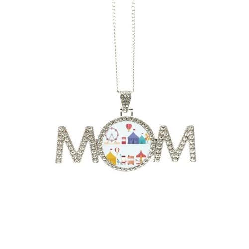 Collier motif coloré fête des mères : pendentif maman et grand-mère unique