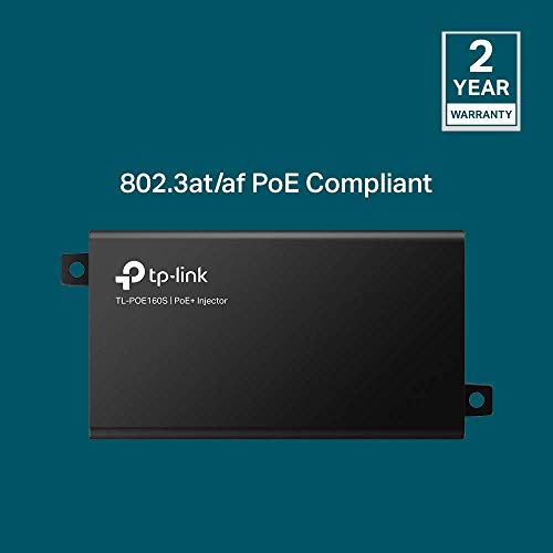Image of TP-Link PoE+ Injector Gigabit | Non-PoE to PoE Adapter | 802.3at /af Compliant | Up to 30W Power Budget | Wall Mountable | Plug&Play | Up to 100m(328 ft) | UL Certified(POE160S) (Pack of 2)