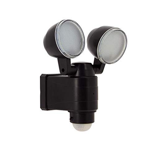 Projecteur LED double tête, 700 lumens (éclairage puissant), à détecteur de mouvement et panneau solaire déporté | Xanlite