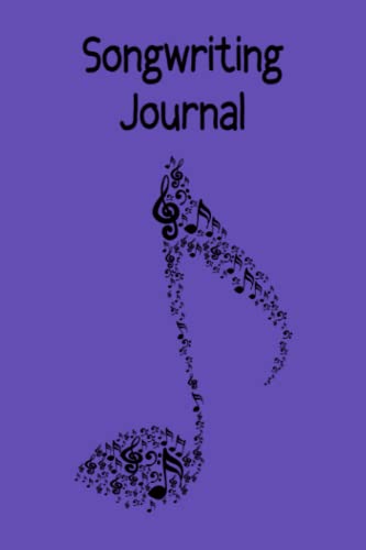 Songwriting Journal: Lined Paper & Music Manuscript Paper for Writing Lyrics & Composing Music| Blank Staff Paper Notebook, 8 Staves per Page | Music Journal | 6" x 9" | 120 Pages | Purple Cover