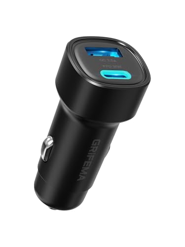 GRIFEMA Caricatore Auto USB C 48W, Adattatore Accendisigari a Doppia