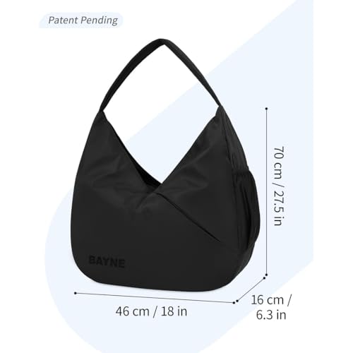 Image of Bayne Duffle Bags for Travel for Women - Multifunctional Gym Bag with Shoe Compartment, Waterproof Day Pack and Adjustable Shoulder Strap, Ideal Gym Bag for Women and Travel Shoulder Bag (Black)