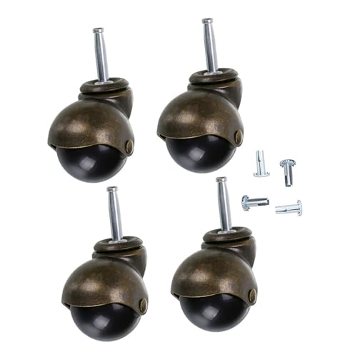 Generic 4個セット 球脚キャスター スチール製 ? 家具用交換ホイール 360度回転 耐荷重設計 デスクチェアや作業台に適用