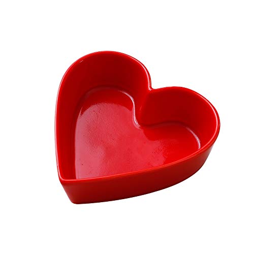 Sizikato Cute Heart Shaped Ceramic Salad and Dessert Bowl