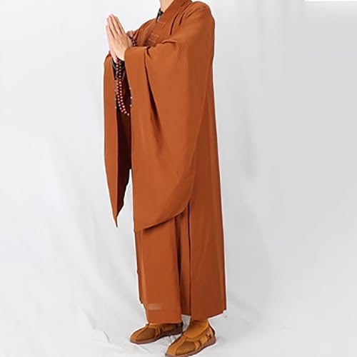 Monk Robes Clothes Buddhist Summer Monk Robes Four Seasons Cassocks,Long Kung Fu Monk Robe Master Zen Buddhist3