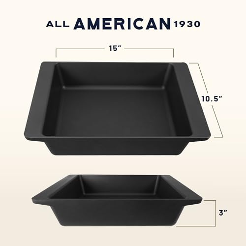 Image of All American 1930 - XL Bake Pan with Ceramic Non-Stick Coating - Black Onyx - Durable & PFAS Free - Designed to transition from Stovetop to Oven - Made in the USA