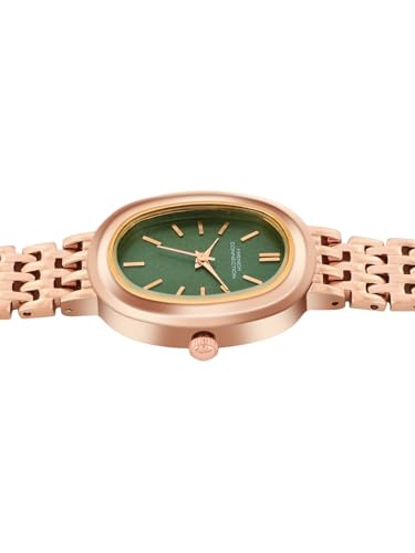 Image of French Connection Sunray Green Oval Dial with Rose Stainless Steel Strap Watch for Womens - FCN0130NRGM
