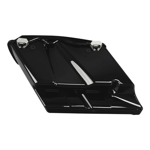 Alforjas duras para motocicleta XFMT, extendidas 5", con tapas para altavoces de 6x9" y cierres cromados, para Harley Touring (1993-2013), Negro vívido miniatura 5
