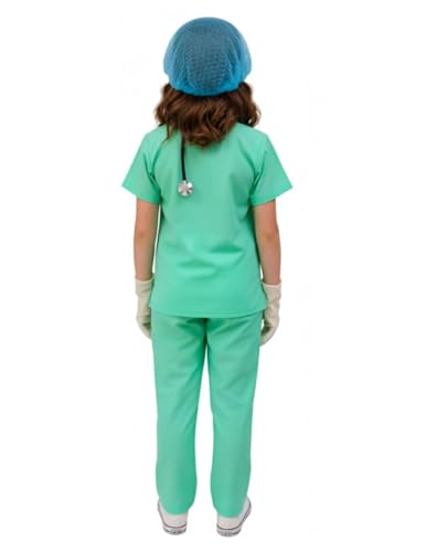 Image of BookMyCostume Surgeon Doctor Dress for Kids 7-Pc Costume - Complete Medical Uniform Set with Stethoscope, Mask, Cap, Syringe & Gloves | Perfect for School Fancy Dress Competition Role Play 6-7 Years