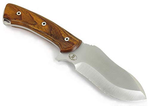 JEO-TEC Nº35 Bushcraft Survival Hunting Camping Knife, MOVA-58, Genuine Leather Multi-Position Sheath + Firesteel + Sharpener Stone, Handmade