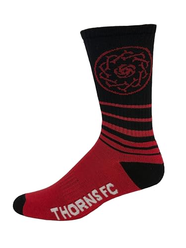 Hyp NWSL Portland Thorns Athletic Crew Socks, Red and Black, Men's Shoe Size 6-123