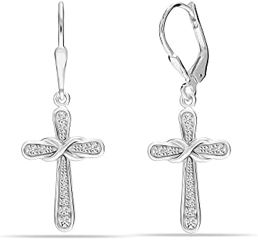 LeCalla Sterling Silver Jewelry Diamond-Cut Tear-Drop Leverback Earrings for Women Girl