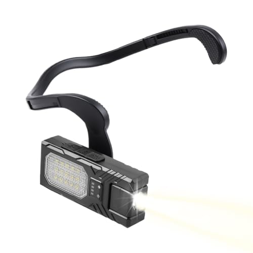 Linterna frontal LED – Luz con sensor de fuente múltiple, linterna frontal compacta recargable | Gancho desmontable para la oreja portátil manos libres, botón de haz ajustable, pequeño, portátil, al