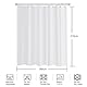 YISURE Duschvorhang Weiß Antischimmel Höhe 210, Duschvorhang Badewanne Textil Polyestergewebe maschinenwaschbar mit 12 Metallösen, Breite 180 x Höhe 210cm