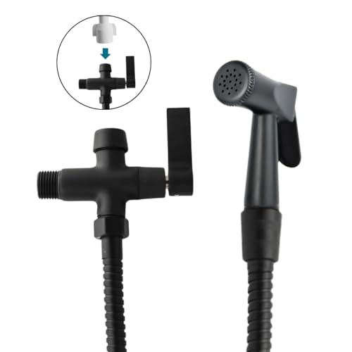 Ducha Higienica Banheiro preto Duas Saidas Chuveirinho Metal Intima com Saída Extra para Sanitario