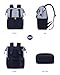 LOVEVOOK Laptop Backpack for Women, 15.6 Inch Work Laptop Bag with USB Port, Fashion Teacher Nurse Backpack Purse, Waterproof Travel Computer Backpack with Organizer Bag, 2PCS, Grey Blue-Ink Blue