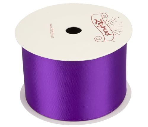Zofrud Purple Satin Ribbon 50mm x 9 Meters - Ideal for Crafts Gift Wrapping, Flower Bouquet, and Weddings - Image 2