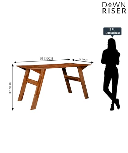 Image of Foldable Multi-Purpose Teakwood Table - Lightweight, Durable, Natural Wood Finish, Compact, Indoor Outdoor Dining Table, Work Desk, Coffee Table, Easy to Assemble, Space Saving - Walnut - Dawnriser