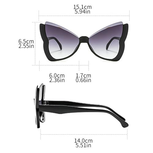 COTIA Fashion Butterfly Sunglasses for Women Men Retro Oversized Colorful Personality Trendy Irregular Sun Glasses Eyewear4