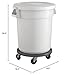 Krollen Industrial 20 Gallon White Round Commercial Trash Can with Lid and Dolly, Heavy-Duty Food Grade NSF Certified, Perfect for Restaurant, Office, School, Garage, Backyard, Workshop, Warehouse