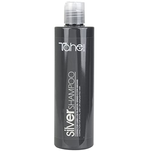 Tahe Silver Champú Corrector Del Tono No Químico para Cabellos Blancos, Grises o con Mechas, 300 ml