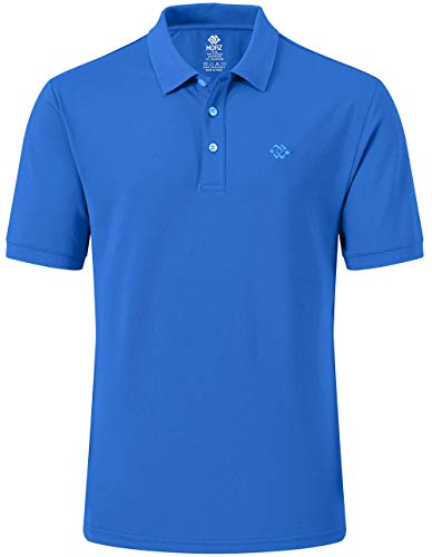 MoFiz Men's Sports Polo Golf T-Shirts Classic Athletic Fit Causal Shirts Short Sleeve Activewear Tee Royal Blue Size XL