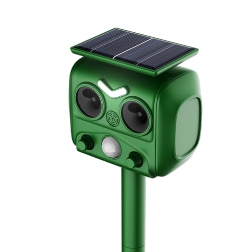 Repelente para Gatos, ultrasonidos para Animales, bolardos para Palomas, 2025 Nuevo ultrasonido Solar Repelente para Palomas, pájaros, Perros, Ratones, Zorros