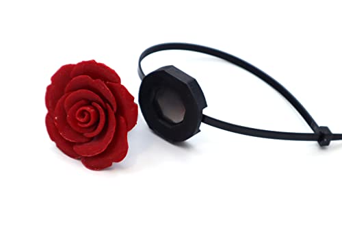 Image of 3D Rose Grill Badge Including Holder, Realistic Stylish Detail 3D Printing Plastic (PLA), Install on Any Vehicles