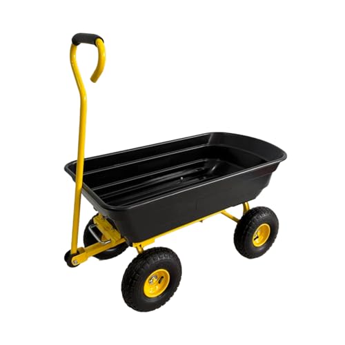 Garvee Garden Dump Cart, 600 Lbs Heavy Duty Outdoor Garden Wagon with Quick Release and 10-Inch Flat-Free All-Terrain Wheels, Utility Wagon for Soil,