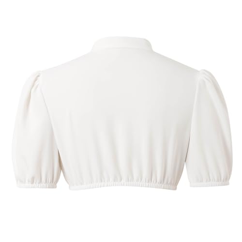 White Blouse Crop Top German Dirndl Blouse with Ruffles Traditional & Elegant Bavarian Oktoberfest Tube2