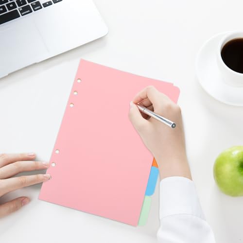 MAGICLULU A5 Binder Dividers 5 Colored Tab Index Sheets for 6 Ring Loose Leaf Organiser Notebook Planner Accessories - Image 4