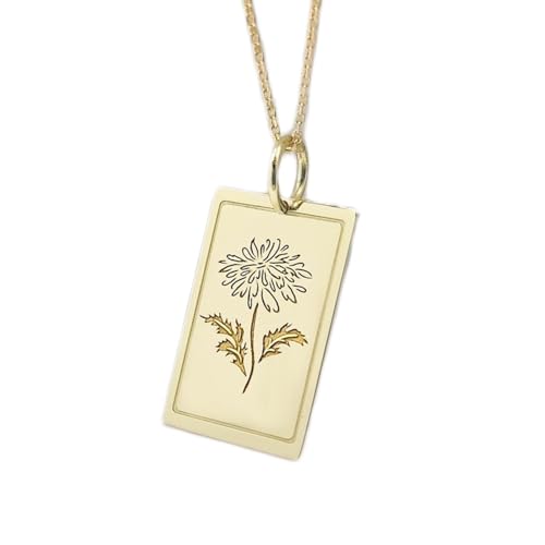 Collar de plata de ley 925 con colgante de crisantemo del tarot y baño de oro LKBEADS