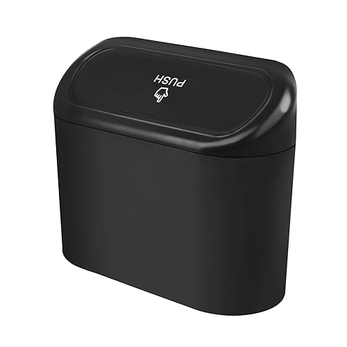UKOFEW Petite Poubelle de Voiture Étanche avec Couvercle, Boîte...