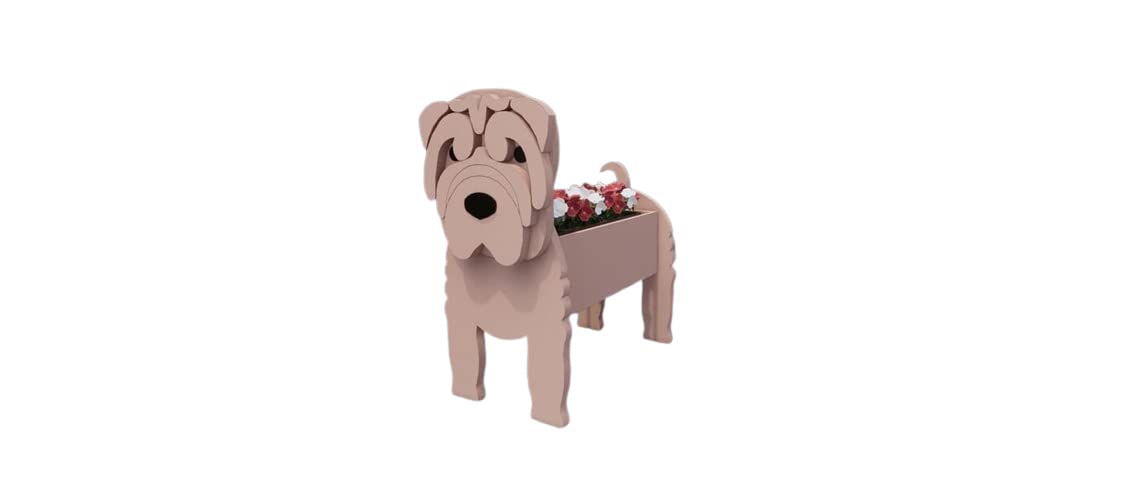 Dog Planter Plant Pots, 3D Animal Shape Cartoon Flower Pot, Cute Dog Flower Pots for Garden Flower Cactus Air Plants, Home Decor,Shar Pei,23 * 16 * 18cm