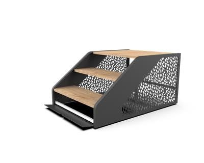 Poolex - Escalier pour Spa - SP-STEPS-7016B - Bois - Accès sécurisé, Robuste et Stable, Installation Facile, Compatible avec la Plupart des spas, Confort Optimal pour Usage Quotidien