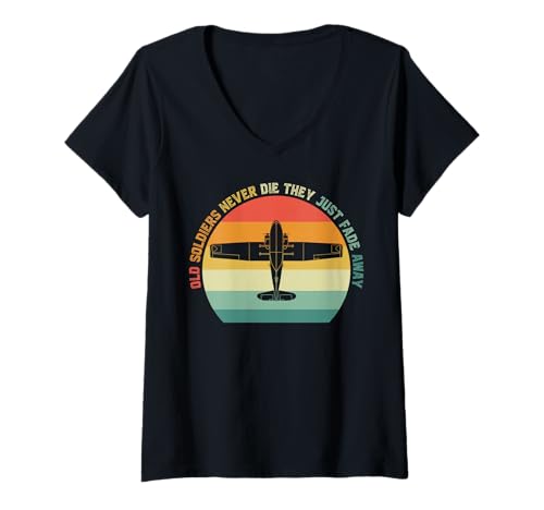 Femme PBY Catalina Seconde Guerre mondiale Aviation de patrouille Vintage Aviation T-Shirt avec Col en V