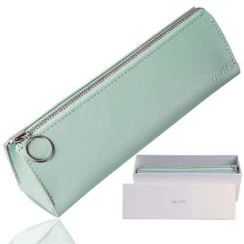 【文具のとびら掲載】 penogo 筆箱 シンプル ペンケース スリム おしゃれ 大人 女性 YKKファスナー コンパクト (ブルーグリーン)