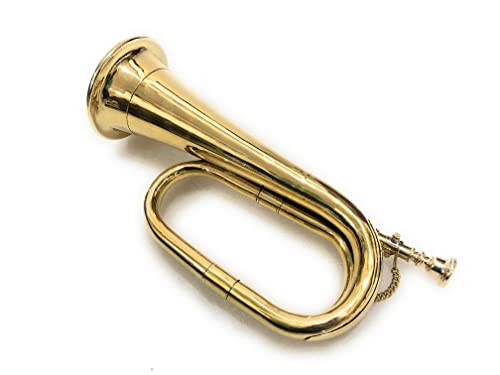ARTIZANSTORE Brass Bugle | Vintage Military Bugle with Mouthpiece | Ideal for Ceremonial Use | Gift for Collectors