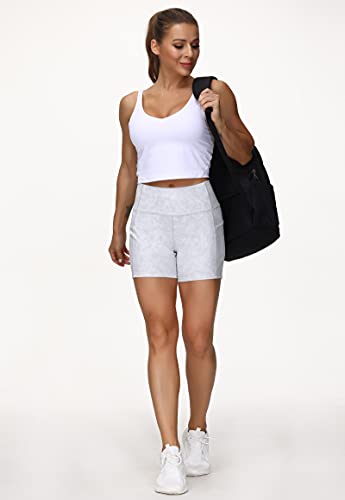 THE GYM PEOPLE High Waist Yoga Shorts for Women's Tummy Control Fitness Athletic Workout Running Shorts with Deep Pockets - Image 6