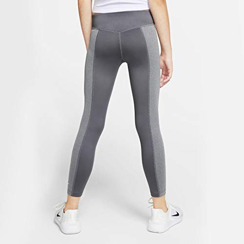 Nike Kids Girl's All in Tights (Little Kids/Big Kids) Dark Grey/Dark Grey/Heather/White SM (7-8 Big Kids)2