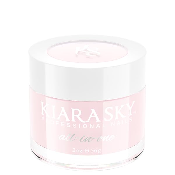Kiara Sky All-In-One Acrylic Powders - Professional Nail Art - Long-Lasting Cover Powder 2 oz, Hint of Pink