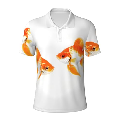 Polo poisson rouge homme : haut imprimé mignon à manches courtes
