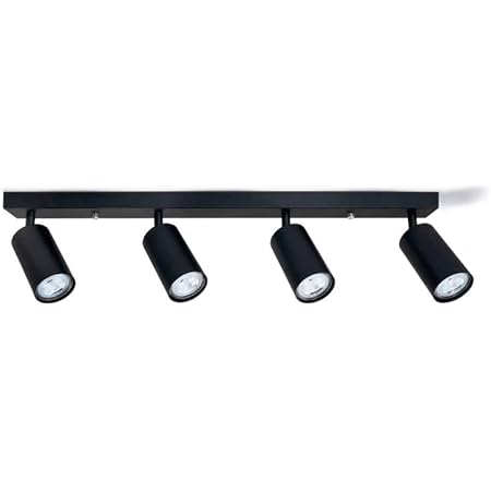 LumenTEC LED Deckenstrahler, LED Drehbar Deckenlampe, Wandstrahler 4-flammig, Schwarz für LED GU10, KIVI (4x schwarz)