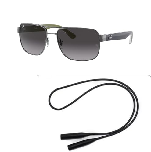 Ray-Ban RB3530 Sunglasses Bundle: RB 3530 004/8G Gunmetal Light Grey Gradient D and Universal Anti-slip Silicone Leash2