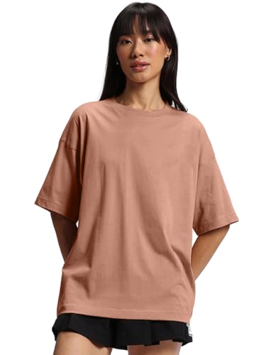 Image of JUNEBERRY 100% Pure Cotton Drop Shoulder Oversized Baggy Fit Half Sleeve Plain Solid Round Neck Multicolor T-Shirt Combo for Women & Girls (Pack of 3) (Sizes S-2XL)